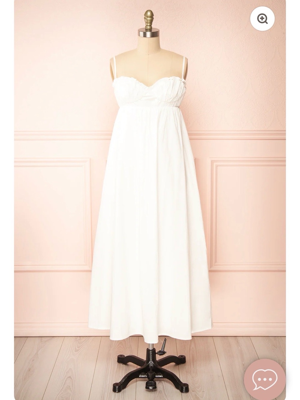 White Midi Dress with Empire Waist